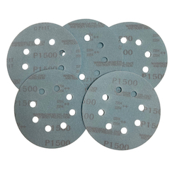 5 - 125 mm x 1500 grit Sunmight Q128T 8 hole Hook and Loop Film Sanding disc